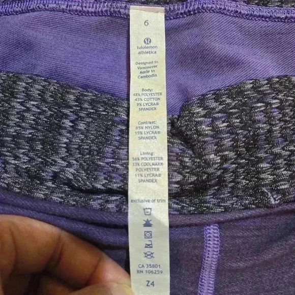 Lululemon Athletica Gather & Crow Crop Size 6 Deep Purple #140 - Picture 4 of 5